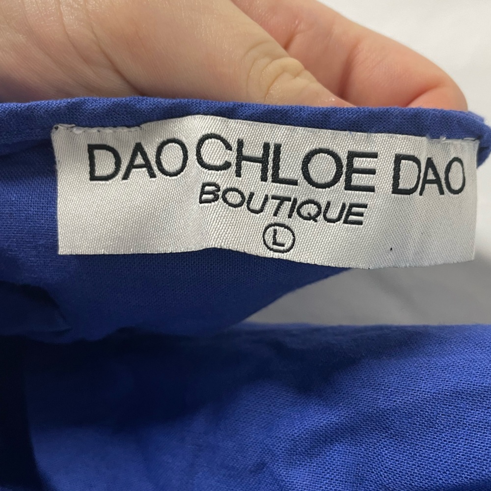 DESIGNER Dao Chloe Dao Cobalt Linen Evening Gown- Women’s L - Picture 10 of 11
